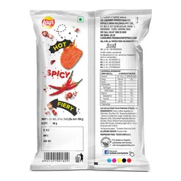 Lay's Sizzlin Hot Potato Chips 40G/48G/50 Gram, Crispy Wavy Chips And Snacks (Weight May Vary) image 2