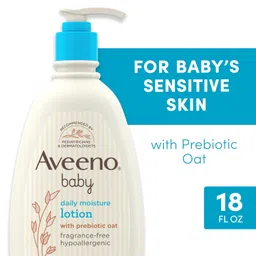 Aveeno Baby Daily Moisturizing Body Lotion | 24 Hour Protection for Sensitive Skin | Active Natural Oats Formula |Paraben Free, Fragrance Free | US Pediatrician Recommended, 532ml image 2