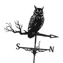 club bollywood CLUB BOLLYWOOD® Retro Iron Black Owl Weathervane Fence Mount Weather Vane Barn Ornament|Home & Garden | Yard, Garden & Outdoor Living | Garden D?©cor | Weathervanes|1 Piece Weather Vane image 2