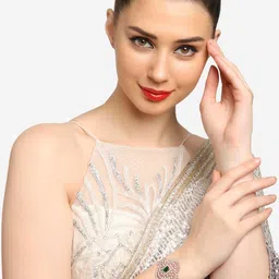 zaveri pearls Rose Gold Dazzling Cubic Zirconia Contemporary Bracelet For Women-ZPFK16936 image 4