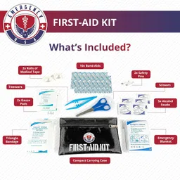 emergency usa WNG Brands Roadside Assistance Emergency Car Kit First Aid Kit Jumper Cables Tow Strap Led Flash Light Safety Vest & More Ideal Winter Survival Pack Accessory for Your Car Truck Or SUV 1 Multi image 4