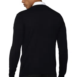 allen solly Men Cardigan Cotton V-Neck Sweater image 3