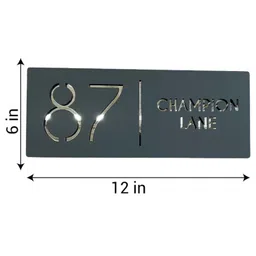 RetroVesta Custom Name Plate Matt Black 6x12 inch for Home & Office - Waterproof Designer Acrylic Door Plate, Finish, Perfect for Flat, Apartment, & Outdoor Entrances image 3