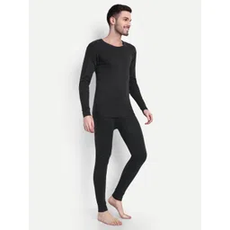 inner element Men's Thermal Set of Round Neck Top + Pant, Premium Streachable Winter Innerwear image 3