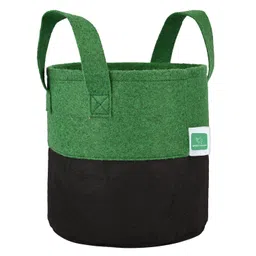GREENSHEEP Geo Fabric Grow Bags UV Treated Gardening Cotton Pots Terrace Indoor Outdoor Home Balcony Nursery Leafy Vegetable Fruits and Flower (Black & Green Round 400 GSM Size 10x10 Pack of 3) image 3