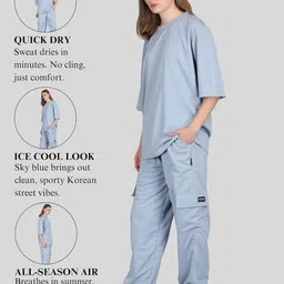raxedo Summer Oversized Co-ord Set For Woman - Stylish & Comfy Korean Outfits For Women | Trendy Airport Look Outfit For Women, Perfect For Travel & Casual Wear image 3