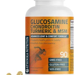 athinika nutrition Glucosamine Chondroitin Turmeric & MSM Advanced Joint & Cartilage Formula Supports Healthy Joints Mobility & Cartilage Non-GMO, 90 Capsules image 4