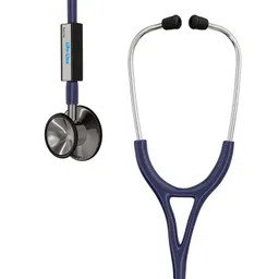 LIFE LINE Excel 2 Stethoscope (Dark Blue) | Stainless Steel Chest Piece | Stronger Headset | 2-way Tube | Suitable for Doctors, Nurses, Students | Stethoscope with Carry Case image 2