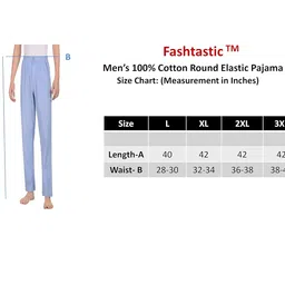 fashtastic Men's Cotton Round Elastic Pyjama (Colour: Sky Blue) image 3