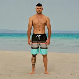 kailua surf Big and Tall Mens Swim Trunks, 9" Mens Designer Bathing Suit Boardshorts, D5, Large image 2