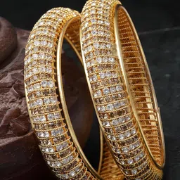 sukkhi Traditional Gold Plated Red And Green Kada Bracelet Bangle Jewellery Set for Women & Girls image 3