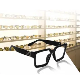 pc star | Full Rim Square Branded Latest and Stylish Sunglasses | 100% UV Protected And Driving Sunglasses | Men & Women | Medium | Black And White Frame/Black And Clear Lens - Pack of 3 image 3