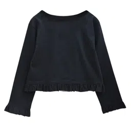 a.t.u.n. (all things uber nice) Girls Solid Cotton Cardigan | Round Neck Standard Length Jacket image 2