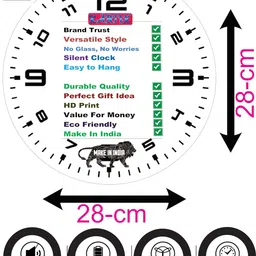 KARTIK Printed Designer Square Wooden Digital Wall Clock Without Glass for Home/Living Room/Bedroom/Kitchen and Office image 3