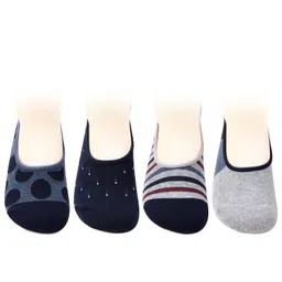 bonjour Men Casual Cotton Loafer Socks - Pack Of 4, Free Size image 1