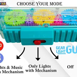 Toyshine Concept Musical and 3D Lights Kids Transparent Gun, Toy for 2 to 5 Year Kids Baby Toy, Multi Color (1 Unit),Gun Toy image 2