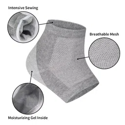 Peeruka Vented Moisturizing Gel Heel Sock | 1 Pair Toeless Spa Socks for Cracked Heels, Dry Feet & Foot Calluses | Foot Care Treatment (Multicolor) image 3