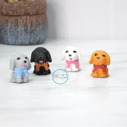 deczo Set of 4 Puppies Resin Miniature (3X2.5X2.5 cm) image 1