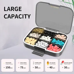 Restree Extra Large Pill Organizer, Portable Splittable Pill Case,Moisture-Proof Travel Pill Box for Vitamin,Fish Oil/Supplements(Black) image 5