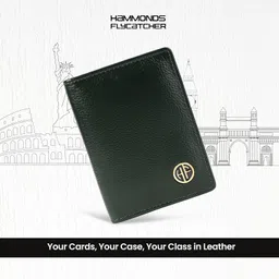 hammonds flycatcher Genuine Leather Card Holder Wallet for Man & Women, RFID Protected ATM/Credit Card Holder Wallet for Men with 4 Slots(Fits Upto 8 Cards), Gift for Men - Green image 2