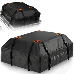 NEWDRU Durable Roof Top Cargo Bag 425L Capacity -15 Cubic Feet Waterproof & Dustproof Car Roof Bag | Heavy-Duty Roof Carrier for Cars with Roof Rack, Rails, or Bars | Classic Black image 1