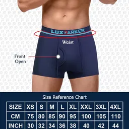 lux parker Men's Cotton Modern Solid Trunks image 2