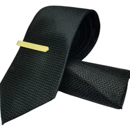 fashmade “where fashion is made” FashMade Tie For Men – Formal Ties Set With Pocket Square & Golden Tie Pin Clip For Mens, Silk Neckties Gift Sets For Men’s In Wooden Box image 1