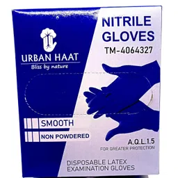 URBAN HAAT Powder Free Nitrile Gloves Blue For Multiple Purpose In Medium Size (100 Pieces) image 2