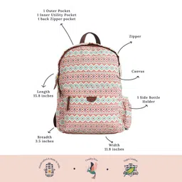 teal by chumbak Backpack for Women | Stylish Canvas Laptop Bag | Office/College/Travel Backpack for Girls image 5