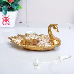 rci handicrafts Prince Home Decor & Gifts Metal Solid Tray Bowl (19 X 9 X 10 Cm, Gold), 1 liter image 1