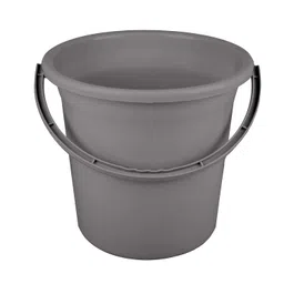 Kuber Industries Bucket | Plastic Bucket for Bathroom | Strong Bathroom Bucket | Bucket for Bathing | Water Storage Bucket | Bathroom Bucket | Plain Bucket | 18 LTR | Gray image 2