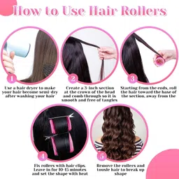 VIEWS Self Grip Rollers Hair Curlers 30Pcs Set with 18Pcs Hair Roller 3 Sizes (6 Large Rollers, 6 Medium Rollers and 6 Small Rollers) and 12 Clips for Long Medium Short Hair Volume image 3