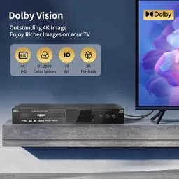 giec G5300 4K Ultra HD Blu Ray Player for All Regions Discs 3D Blu Ray DVD Player for TV/Projector 4K HDR 10 Dual HDMI Outputs/COAXIAL/Optical/USB 3.0 image 4