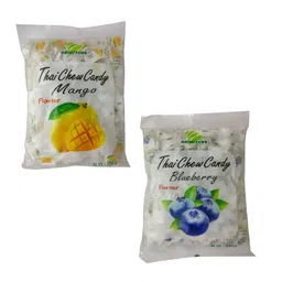 generic Haoliyuan Thai Chew Combo Flavored (Mango Candy, Blueberry Candy) 350gm (Pack Of 2) image 1