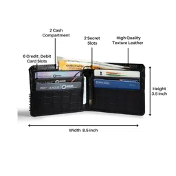 aica Personalized Name & Charm Self – Textured Leather Mens Wallet (Black) | Birthday Wedding Anniversary Engagement Gifts for Men image 4