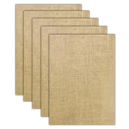 Lakeer A4 Laminated Jute Sheet Pack of 5 Pcs Burlap -No Fray Fray Natural for Craft, Artwork, DIY, Gift Wrapping, Wedding, Event & Home Decore image 1