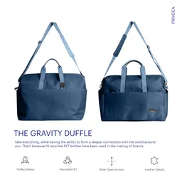 dailyobjects PET Crossbody Gravity Duffle Bag For Men And Women | 100% Recycled | Stylish Travel Shoulder Bag | Detachable Strap | Sturdy & Spacious | Sports & Fitness Bag With Trolley Sleeve image 2