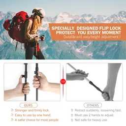 g2 go2gether Go2gether -Hiker- Trekking Poles Telescopic Aircraft Aluminum Alloy (Pack of 2 Poles) image 5