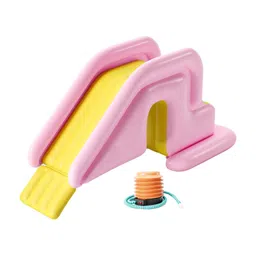 MYADDICTION Inflatable Slide with Foot Pump Playground Slide for Backyard Garden Outdoor Pink image 1