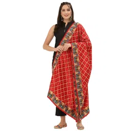 pashtush Womens Dupatta with Embroidered Buttlerflies image 2