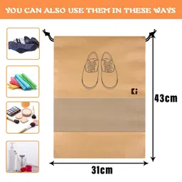 kuber industries Pack of 12 Non-Woven Shoe Bags | Shoe Bags for Travel | Shoe Cover with Transparent Window | Green image 3