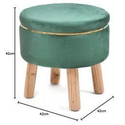 SmartKart Ottoman Bench Pouffes Stool for Living Room Sitting Furniture Footrest Seat Pouf Puffy Sitting Stool Foot Stool for Office Home Decor, 16x16x16 Inches, Green image 2