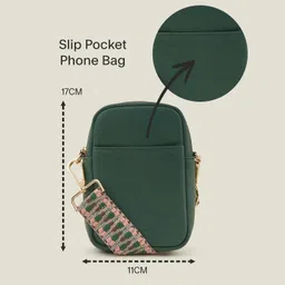 accessorize London Women's Green Slip Pocket Phone Bag image 5