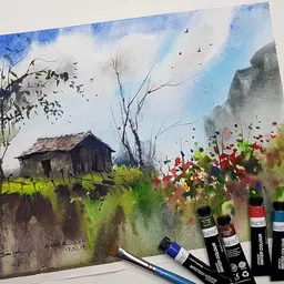 BRUSTRO Artists Watercolour Set of 24 Colours X 12ML Tubes | Suitable for Gouache, Acrylics, Watercolor, Oil Painting, Rich Pigments, Transparent, Intermixable Colours. image 4