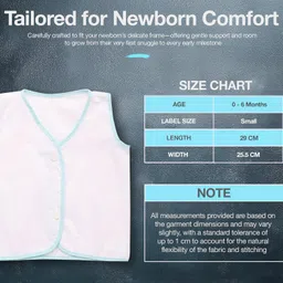 clap Soft Premium Front Button Sleevless Cotton Jhabla for New Born Baby Combo Set of 6 (0-6 Months) White image 2