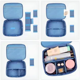 NFI essentials Cosmetic Makeup Pouch, Travel Organizer Box for Women, Pouches for Girls Toiletry Vanity Case Bag with Multiple Compartments for Brushes (MBO-53-P1) image 3