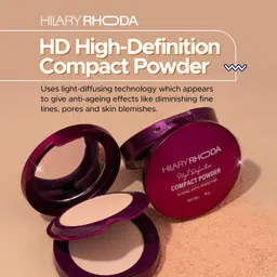 Hilary Rhoda HD High-Definition Pressed Powder | 2 in 1 Compact Powder | Shimmery & Matte Finish | Oil Control Formula | 18g (My Ivory - Shade 01) image 5