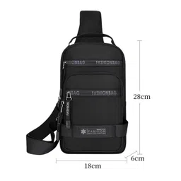 MYADDICTION Men Crossbody Bag Hiking Work Casual Portable Traveling Waterproof Chest Bag Black | Backpacks, Bags & Briefcases image 2