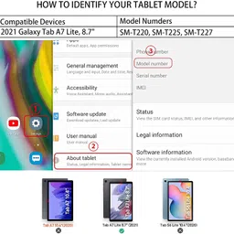 caseous Caseous® Synthetic Leather 360 Rotating Flip Back Cover Case for Samsung Galaxy Tab A7 Lite 8.7 inch (22.1 cm) SM-T220/T225 (Black) image 2
