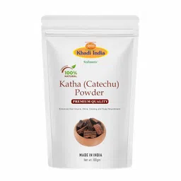 generic Khadi 100% Pure & Natural Katha Powder for Hair Colour | Fresh Catechu in Zipper Pouch (100gm) image 1